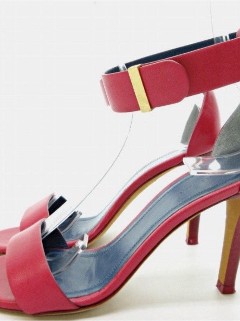 CELINE Dark Pink Leather Open-Toe Ankle-Strap Heels - GORGEOUS - Picture 3 of 11